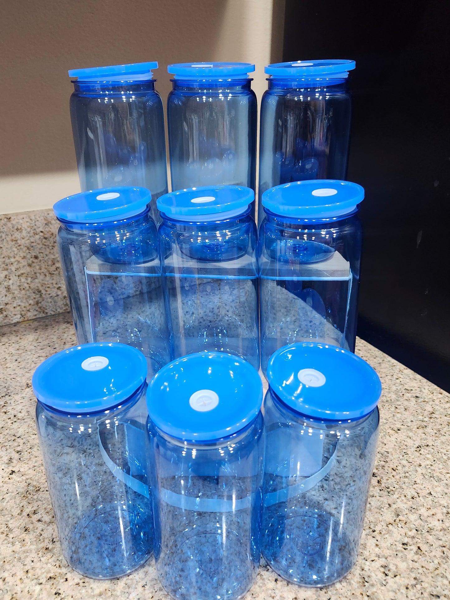 Strong Blue 16oz Acrylic cup with Straw