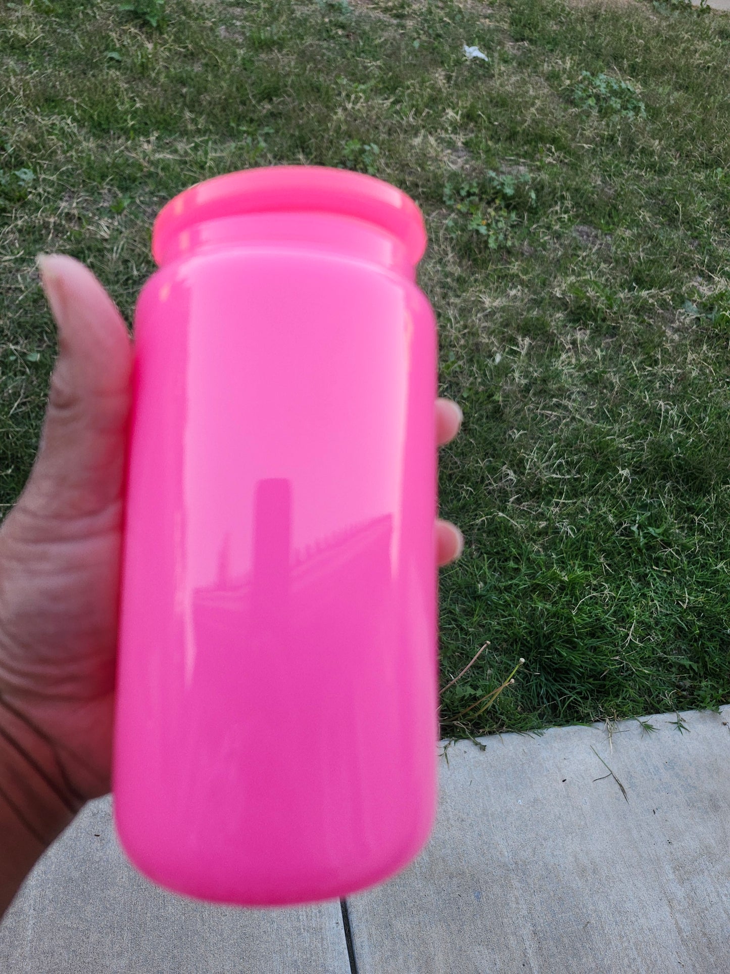 Colorful Glass 16oz with acrylic lid and straw