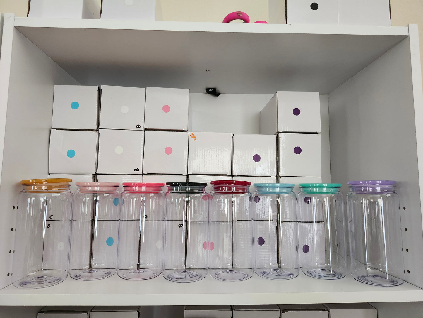 16oz Acrylic 16oz with colored Lids and Straw