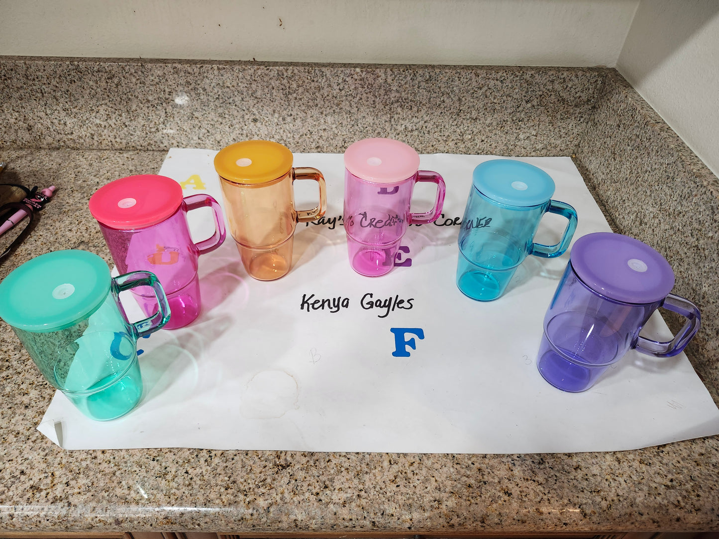 20 oz Colorful Glass with matching straw