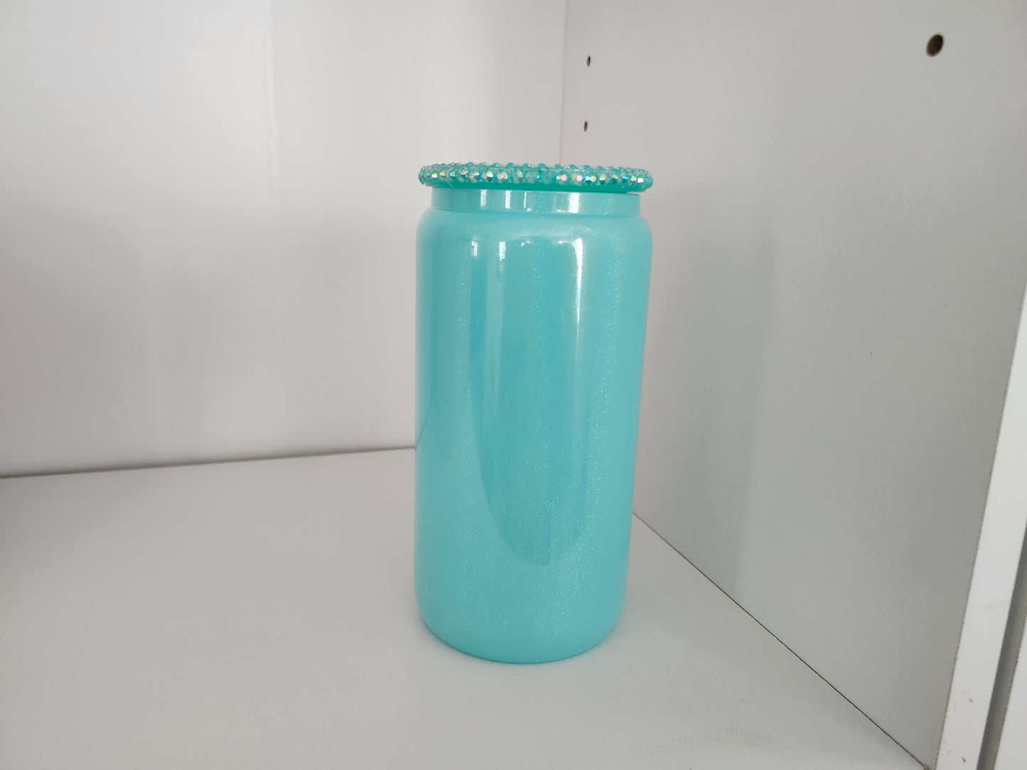 Glass Shimmer 16oz with Rhinestone Lids