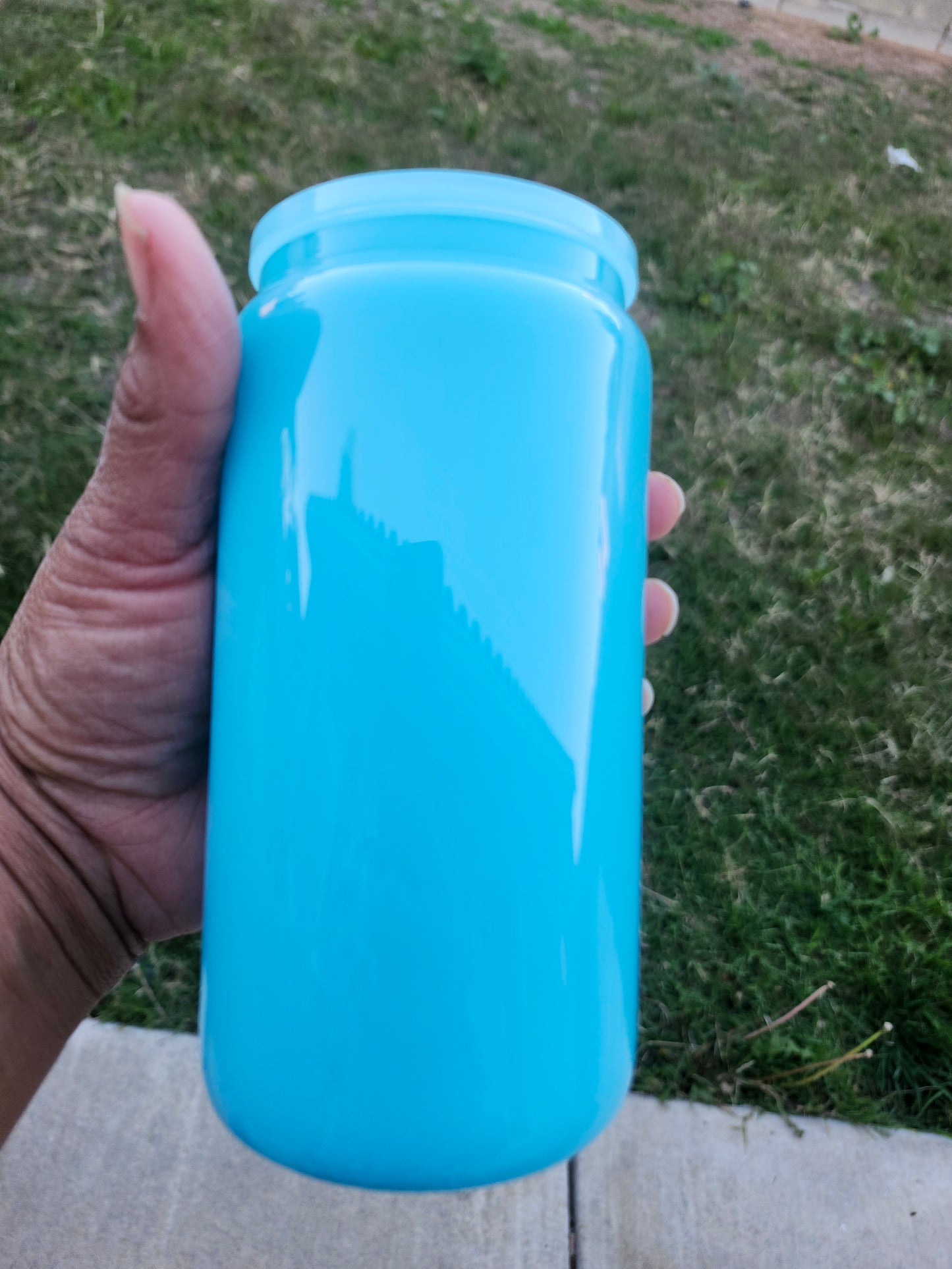 Colorful Glass 16oz with acrylic lid and straw