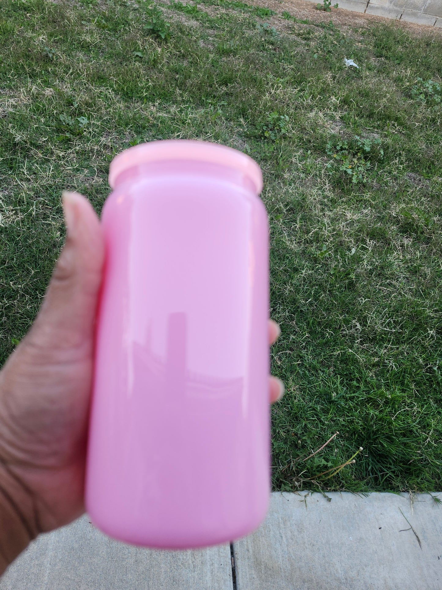 Colorful Glass 16oz with acrylic lid and straw