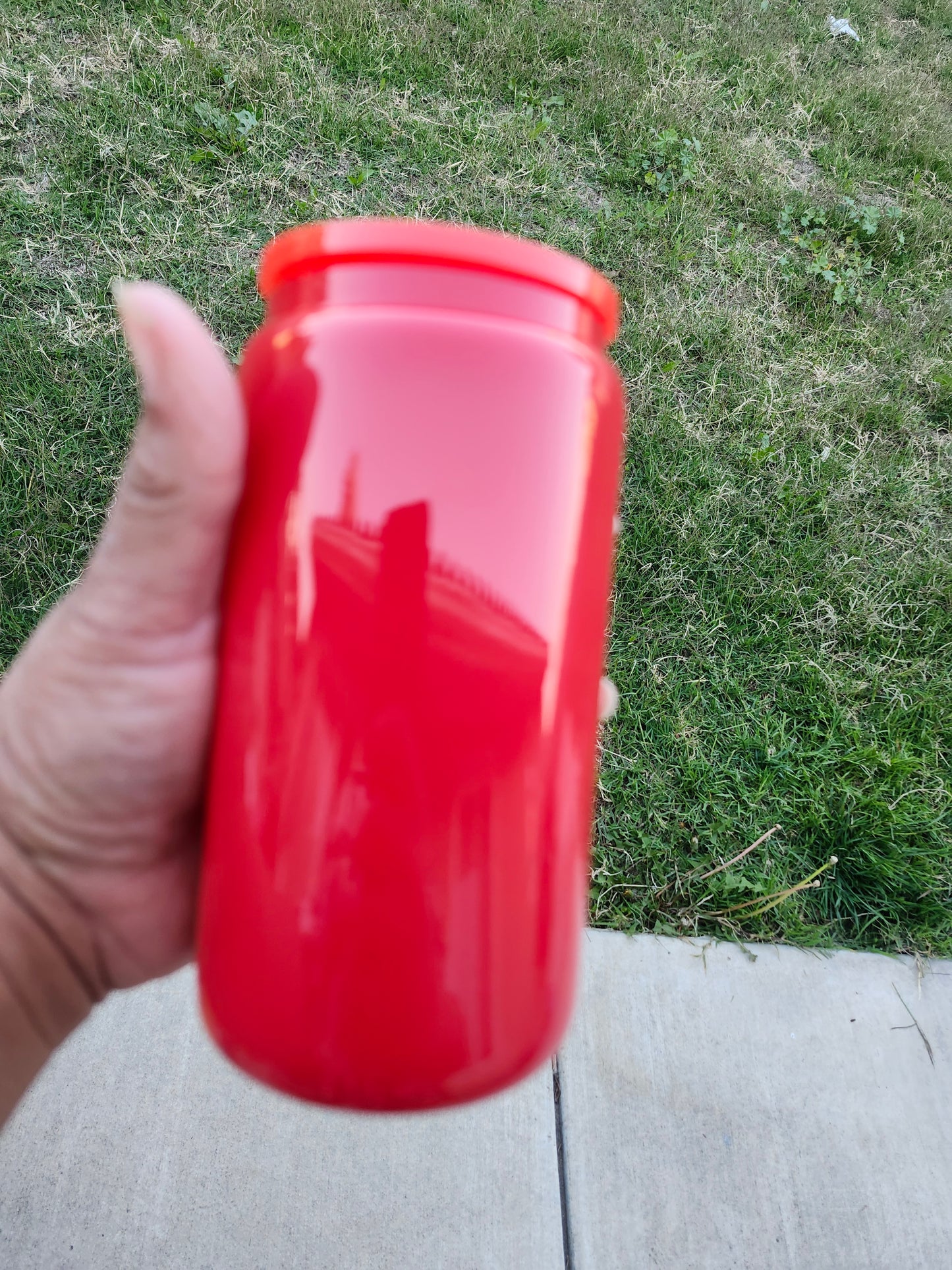 Colorful Glass 16oz with acrylic lid and straw