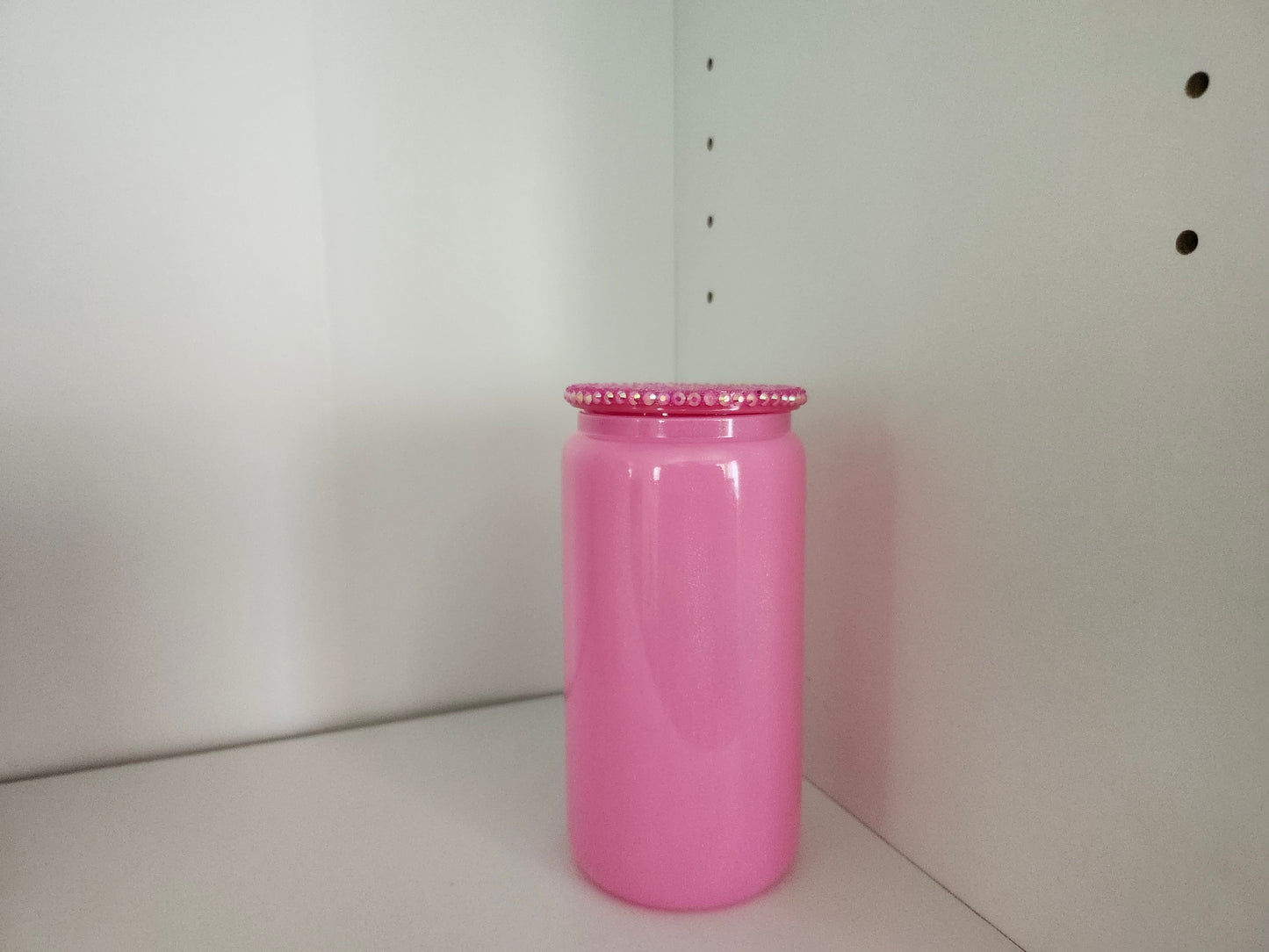 Glass Shimmer 16oz with Rhinestone Lids