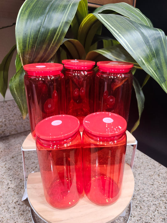 16 oz Red Acrylic Transparent Cups