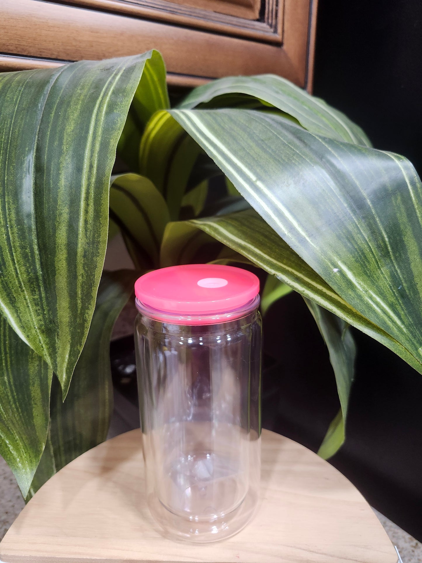 16oz Acrylic Doublewall Snowglobe Cups with matching straws