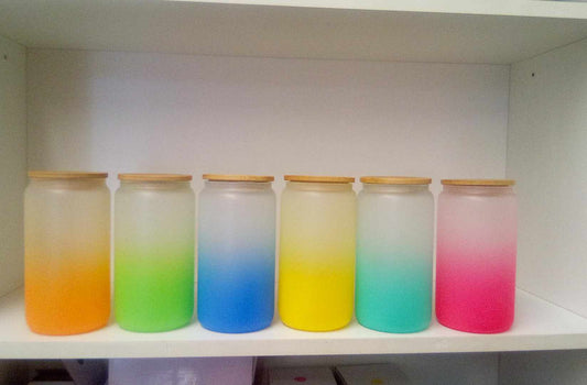 Frost ombre glass 16 oz cups