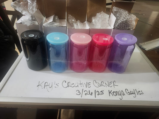 Kids acrylic cups with straws
