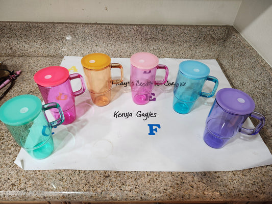 20 oz Colorful Glass with matching straw