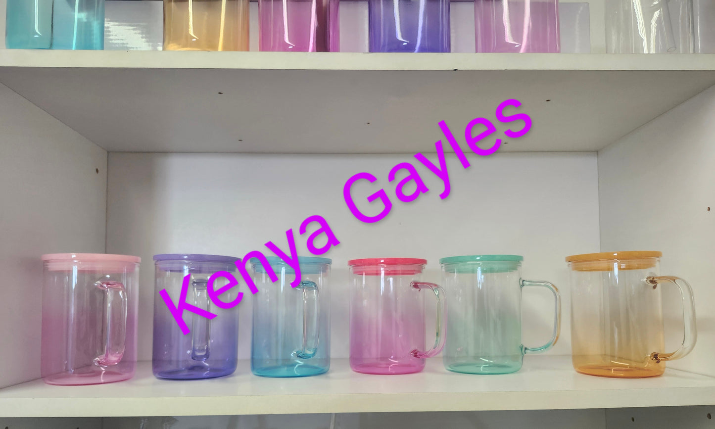 17oz ombre Glass mugs