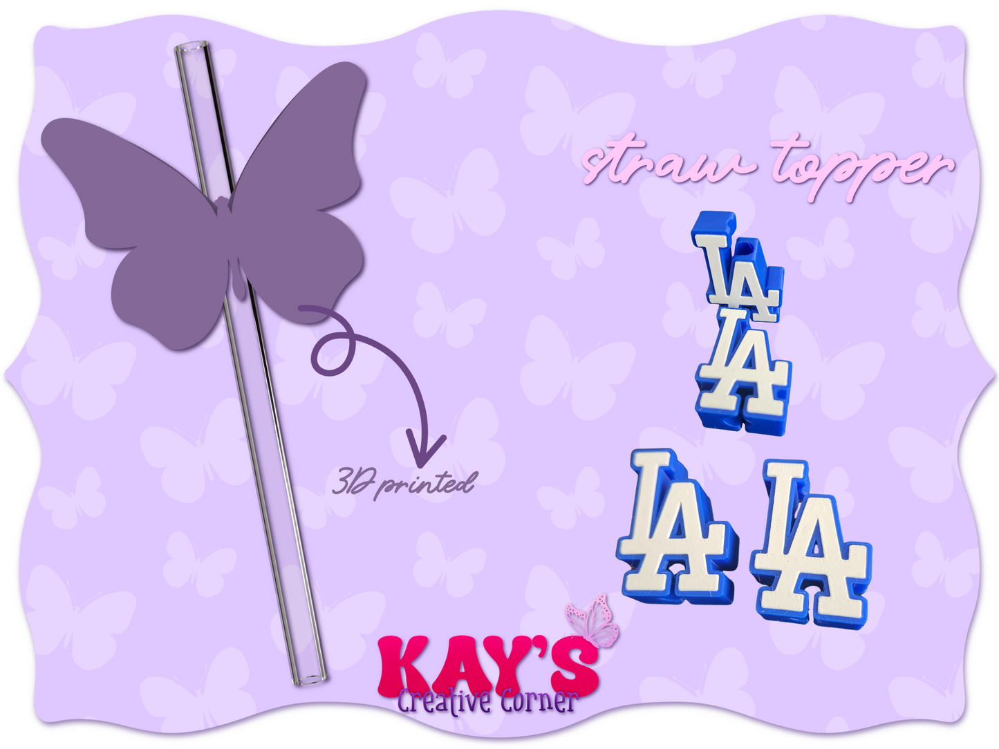 Dodgers Straw Toppers