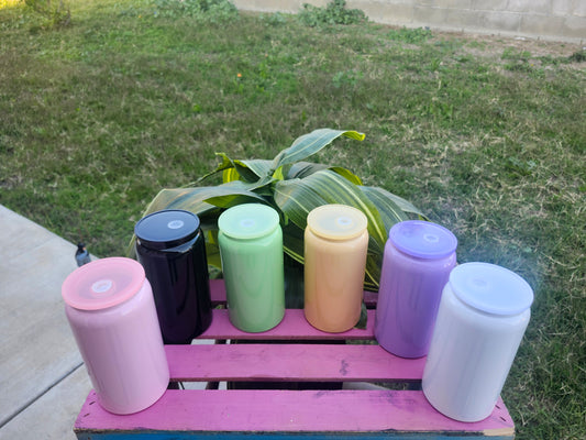 Spring Colored Stainless Steel 16oz cups with matching straw