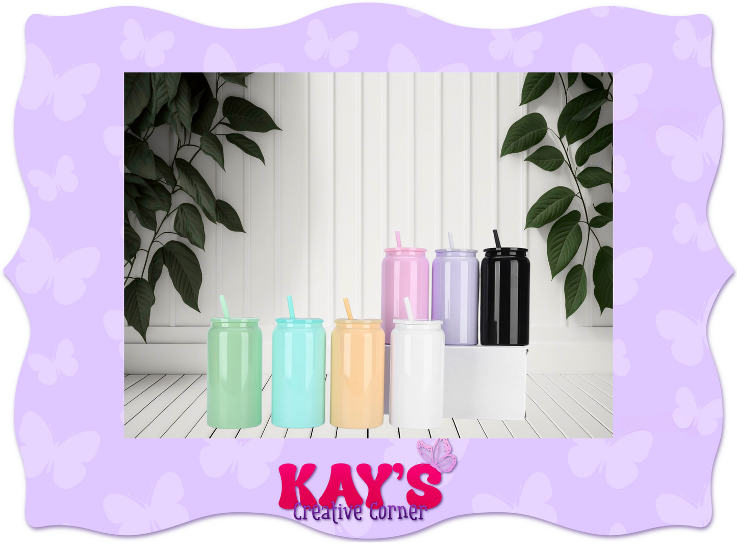 Spring Colored Stainless Steel 16oz cups with matching straw