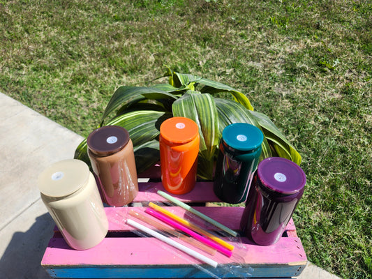 Fall Color Stainless Steel 16oz cups with straw