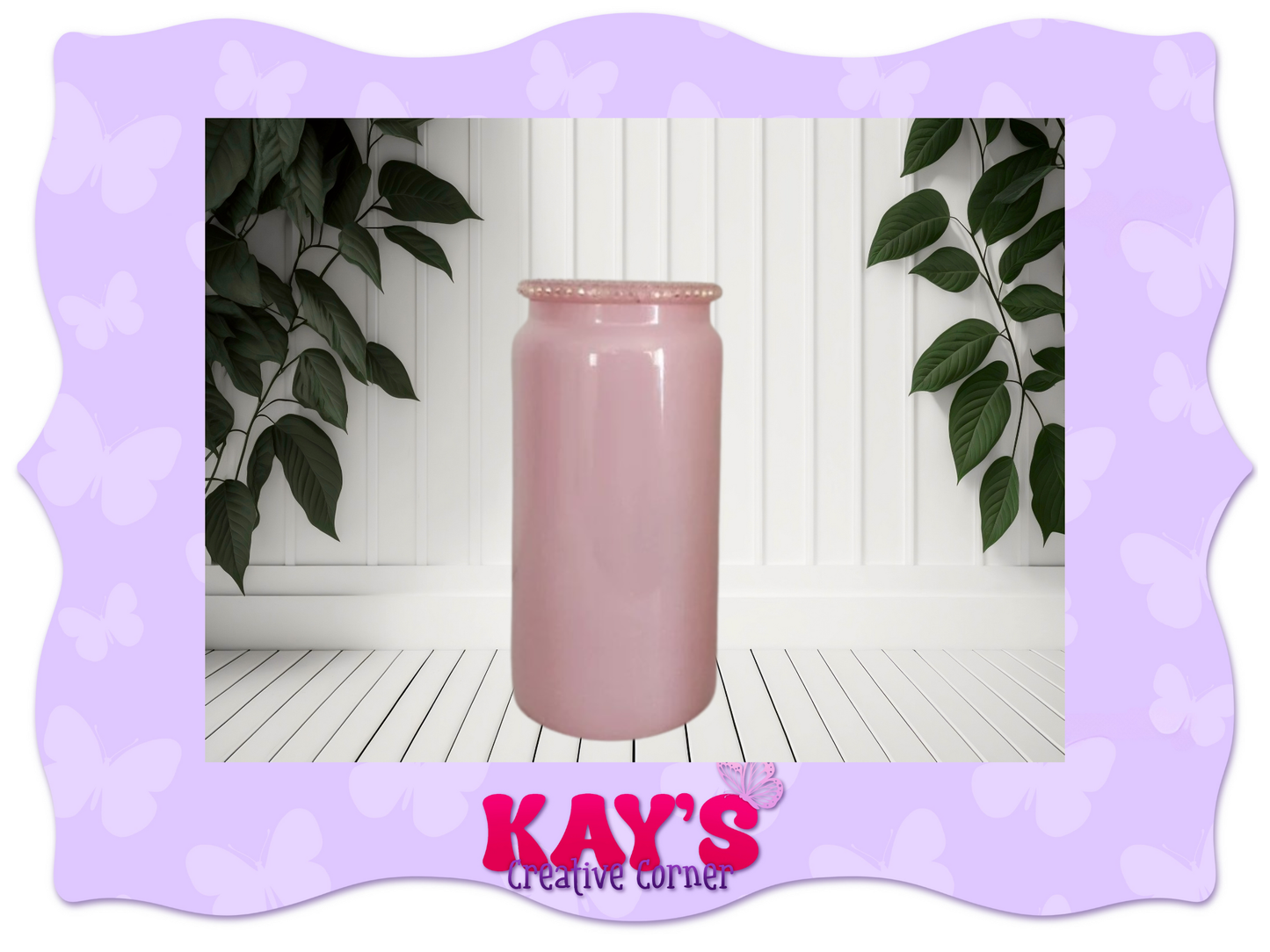 Glass Shimmer 16oz with Rhinestone Lids